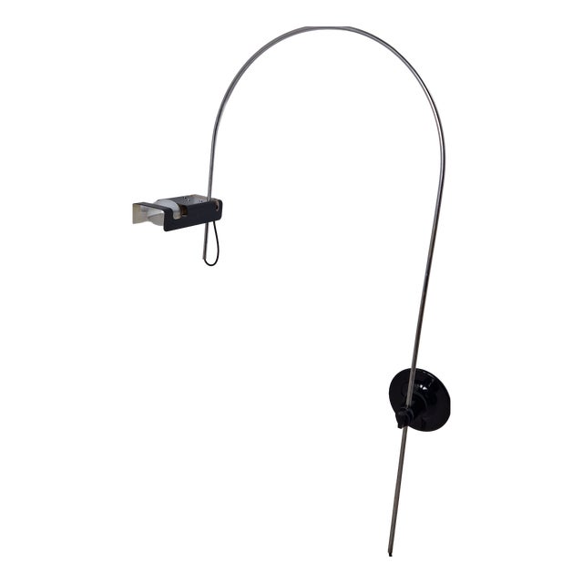 Black Spider Model Wall Lamp by Joe Colombo for Oluce, 1970s For Sale