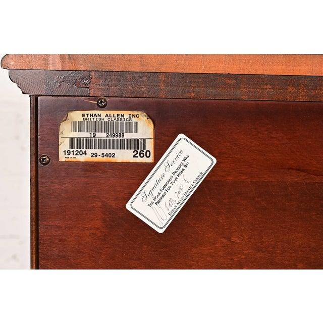 Ethan Allen British Colonial Carved Maple Chest of Drawers For Sale - Image 15 of 16