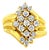 10K Yellow Gold Plated .925 Sterling Silver Diamond Cocktail Ring (1 1/2 Cttw, J-K Color, I1-I2 Clarity) - Size 6-1/2 For Sale