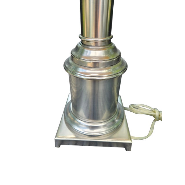 Restoration Hardware Restoration Hardware Table Lamp Nickeled Corinthian Column Shade For Sale - Image 4 of 7