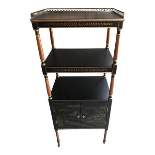 Asian Black Etagere For Sale
