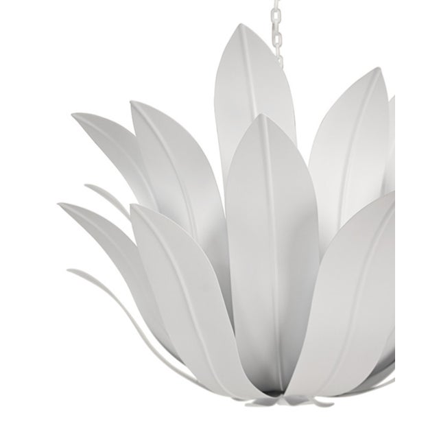 Not Yet Made - Made To Order Matthew Izzo Home Leander Matte White Leaf Blossom Chandelier For Sale - Image 5 of 6