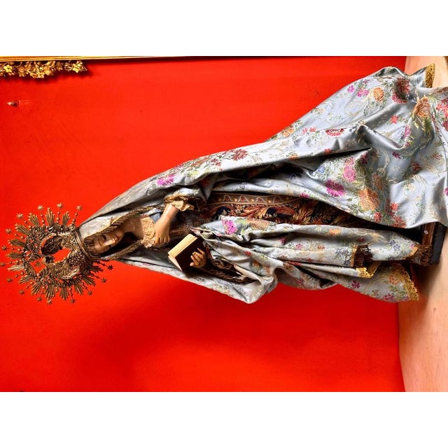 Our Lady of Sorrows Head and Legs with Silver Crown, 19th Century For Sale - Image 9 of 14