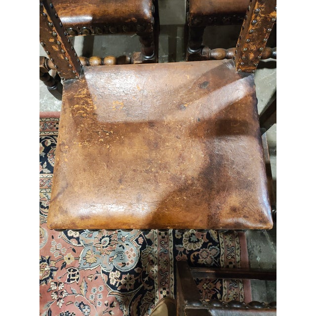 Late 19th Century Set of 12 Spanish Monastic Revival Leather Dining Chairs For Sale - Image 13 of 18