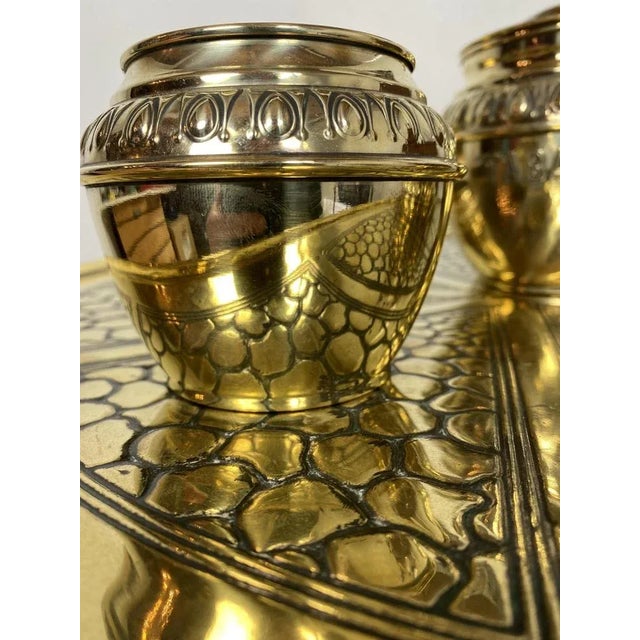Metal Dutch Smokers Table in Brass with Accessories from KMD-Daalderop, 1930s, Set of 5 For Sale - Image 7 of 18