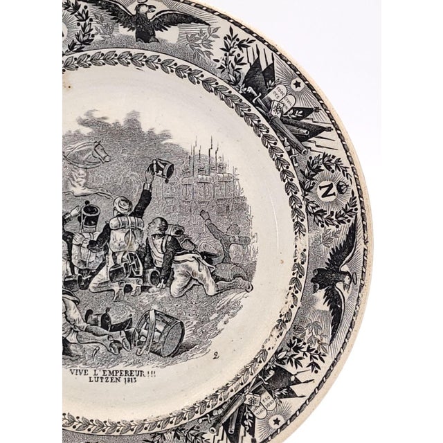 French Plate With Napoleonic Military Scene by Société Céramique Maestricht, 19th Century For Sale - Image 3 of 7