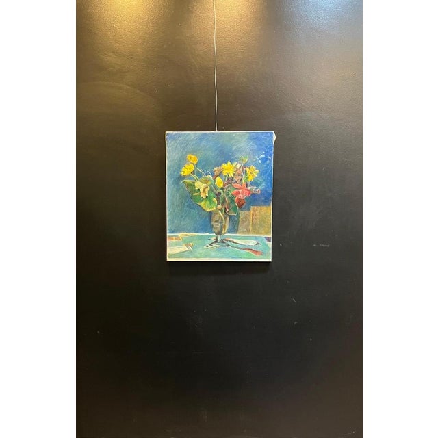 Fernand Blondin, Flowers in a Vase, Oil on Canvas For Sale - Image 8 of 11