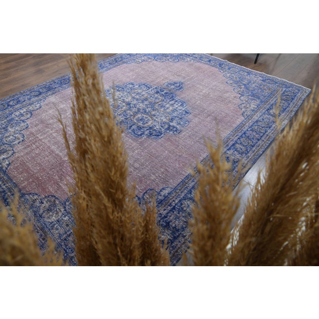 1970s 1970s Vintage Persian Handmade Wool Cotton Area Rug For Sale - Image 5 of 11