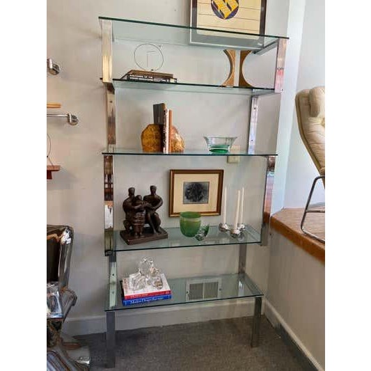 Late 20th Century Tri-Mark Chrome and Glass Wall Shelf attributed to James Howell For Sale - Image 9 of 10