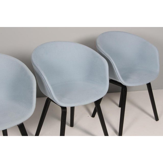 Model AAC22 Dining Chairs in Fabric and Black Stained Oak, 2010s, Set of 4 For Sale - Image 3 of 9