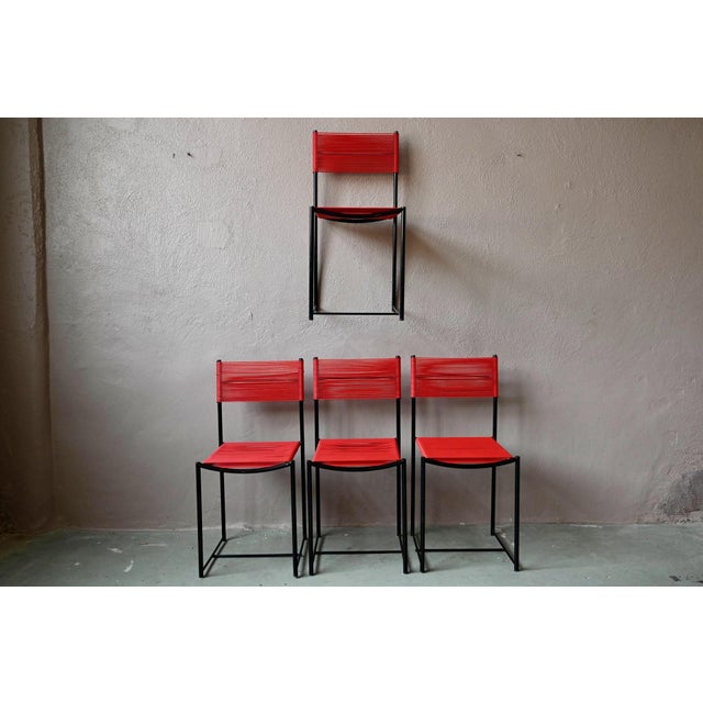 Spaghetti Chairs in Red PVC by Giandomenico Belotti, Italy, 1980s For Sale - Image 13 of 14