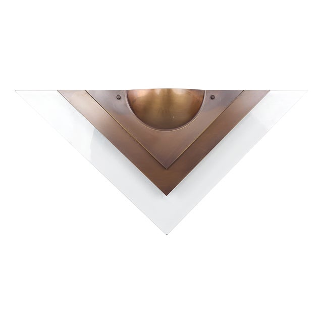 Dutch Copper Wall Lamp with Glass from Dijkstra Lampen, 1980s For Sale