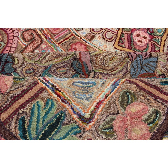 Antique American Hooked Rug With Intricate Medallion 8'1 X 10'4 For Sale - Image 9 of 10