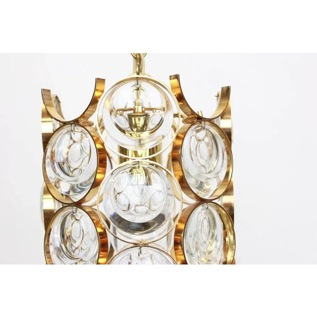 Petite German Gilded Brass Pendants by Sciolari for Palwa, 1970s, Set of 2 For Sale - Image 4 of 14