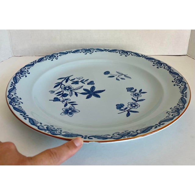 Set of 6 Vintage Rörstrand Ostindia East Indies Swedish Blue Porcelain Charger Plates For Sale - Image 11 of 13