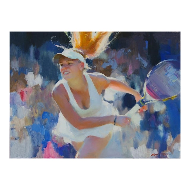 Soviet Sports Oil Painting Original Ukrainian Artist Polyakov S. 60-80 For Sale