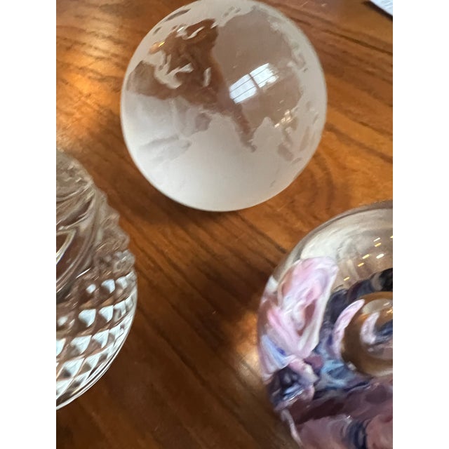 1970s Trio of Vintage Glass Paperweights For Sale - Image 5 of 6