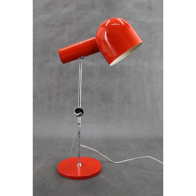 Metal Red Desk Lamp attributed to Josef Hurka for Napako, Czechoslovakia, 1960s For Sale - Image 7 of 18