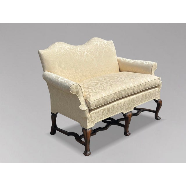 Edwardian Queen Anne Carved Walnut Sofa, 1900 For Sale - Image 8 of 12