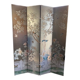 Four-Panel Wallpaper Screen For Sale