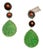 Green Jade Teardrop Earrings With Onyx and Coral Accents by Carola Gioielli For Sale