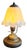 Vintage Table Lamp with Metal Base and Relief Glass Shade, 2000s For Sale