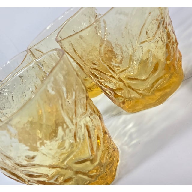 Lemon Crinkle Lowballs- Set of Four For Sale - Image 4 of 13