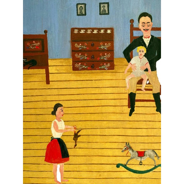 1960s Sz Vago Jolan 1969 Folk Art Oil Painting, Framed For Sale - Image 5 of 8