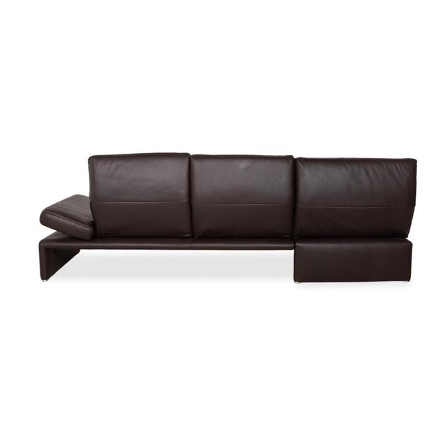 Raoul Leather Corner Sofa in Brown with Manual Function and Left Chaise by Koinor For Sale - Image 17 of 18