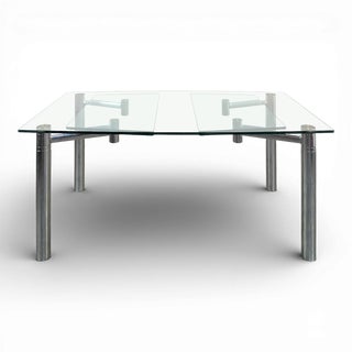 Extendable Coffee Table in Glass and Chrome For Sale