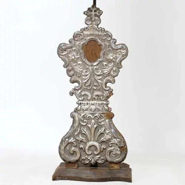 Mid 19th Century Indo-Portuguese Silver Mounted Reliquary as a Table Lamp For Sale In Denver - Image 6 of 7