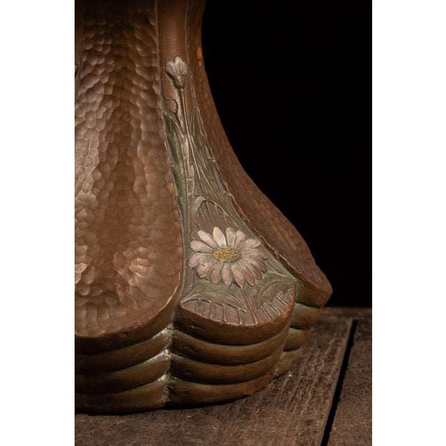 Metal Vintage Seashell Mosaic Table Lamp With Painted Ceramic Base For Sale - Image 7 of 11