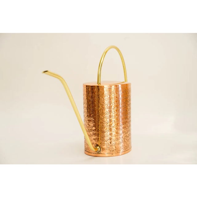 Copper and brass Watering Can, circa 1960s Only Polished