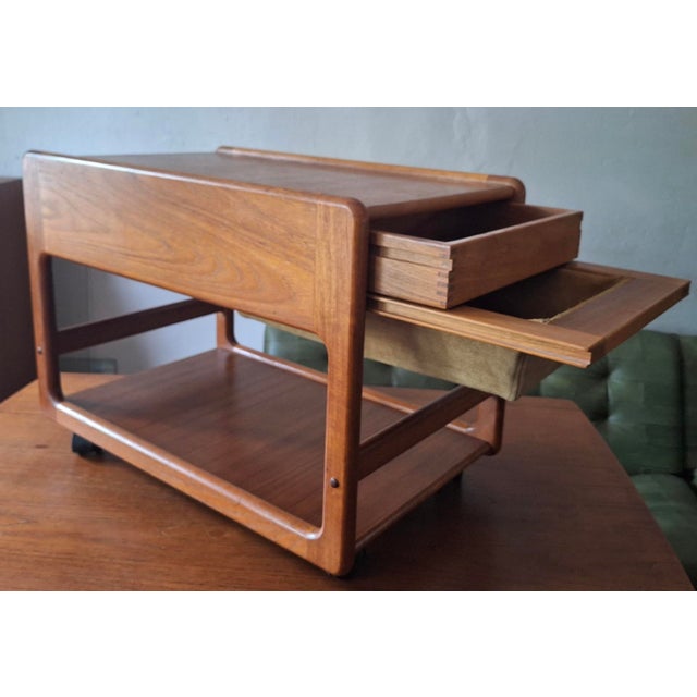 Multifunction Teak Serving Bar Cart from Vildbjerg Møbelfabrik, Denmark, 1960s For Sale - Image 6 of 15