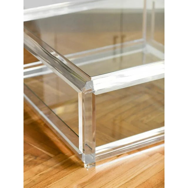 1970s Large Transparent Living Room Table in Glass and Methacrylate, 1970 For Sale - Image 5 of 6