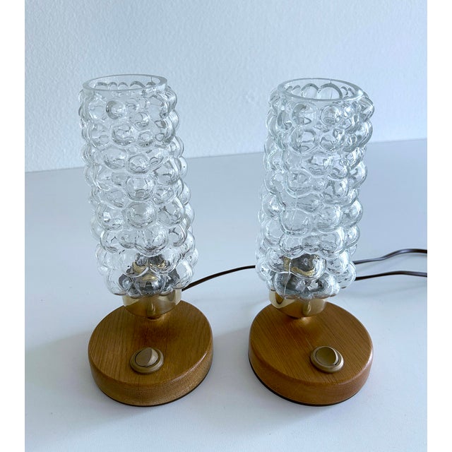 Vintage Bubble Glass Table Lamps, 1970s, Set of 2 For Sale - Image 9 of 14