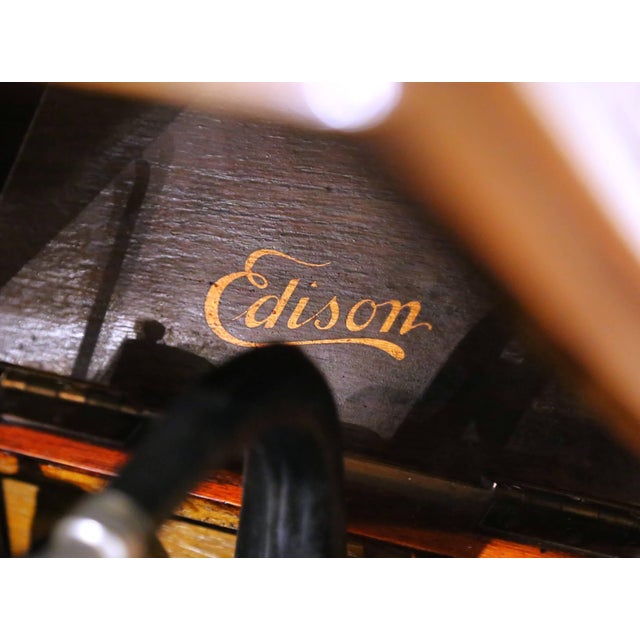 Early 20th Century Early 20th Century Edison Oak Cylinder Phonograph With Blue Amberol Records For Sale - Image 5 of 13