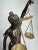 Metal Neoclassical Mediterranean "Lady Justice" Figurine Bronze Over Cast Iron For Sale - Image 7 of 11