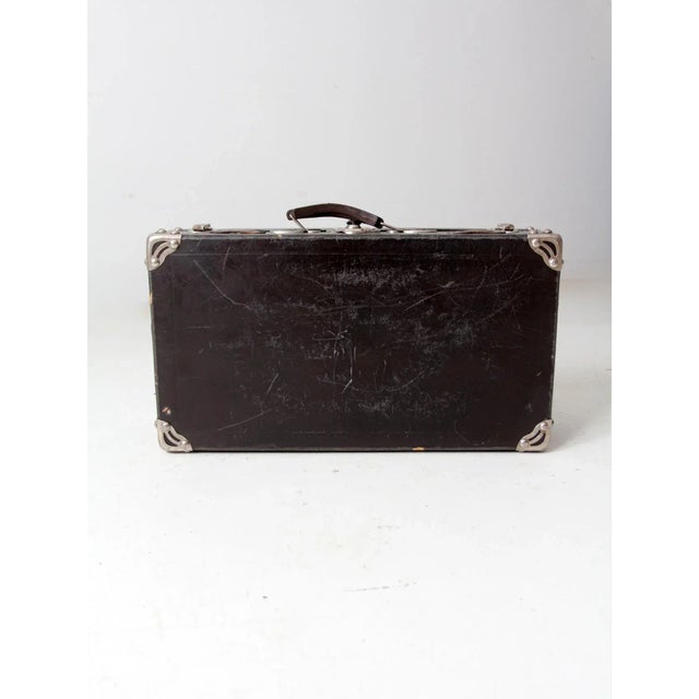 Antique Black Suitcase For Sale - Image 9 of 13