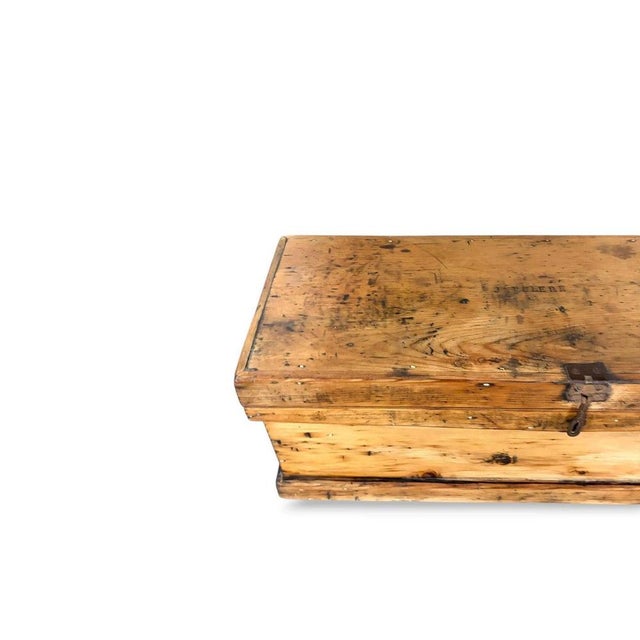 Antique Rustic Pine Chest with Dovetail Joinery and Iron Hardware For Sale - Image 4 of 9