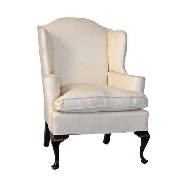 Upholstered Armchair Queen Ann Style For Sale