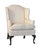 Vintage Upholstered Armchair - Off White For Sale