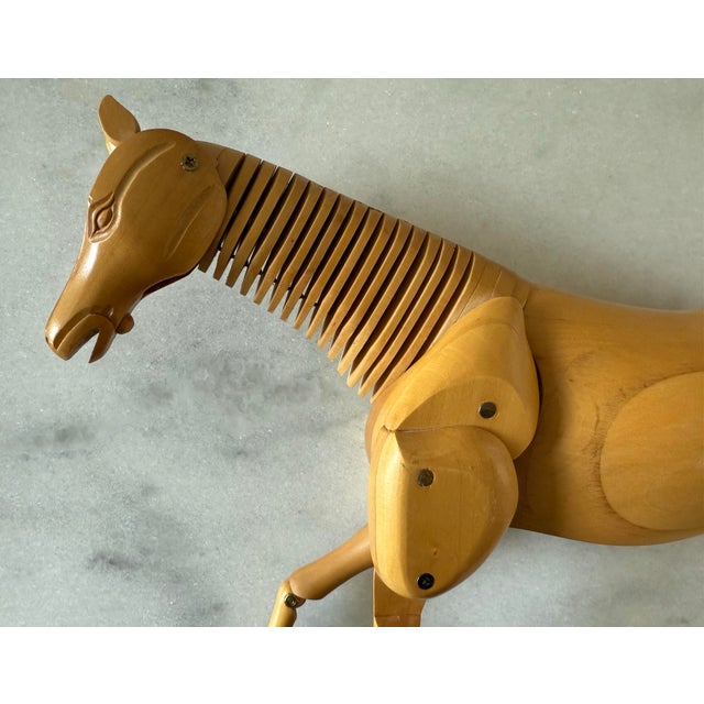 Vintage Adjustable Wooden Artist's Horse Figure For Sale - Image 9 of 11