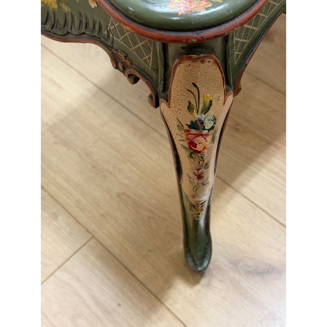 Wood Vintage Painted Italian Venetian-Style Chinoiserie Low Coffee Table With Marble Top For Sale - Image 7 of 12