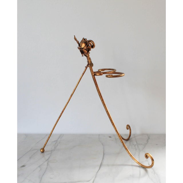Metal Vintage Italian Gilded Tea Towel Holder For Sale - Image 7 of 11