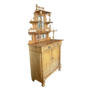 Late 19th Century White Pine Victorian Wash Stand From Scandinavia For Sale