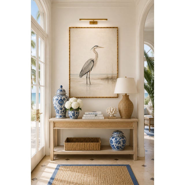 Great Blue Heron Coastal Study, Minimalist Bird Wall Art Print, 16" X 24" For Sale - Image 4 of 7