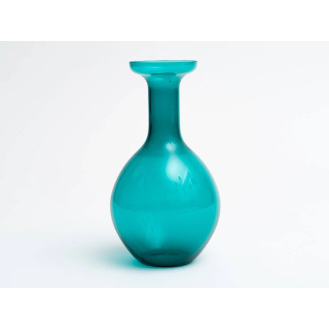 Mid 20th Century Tall Italian Green Glass Bottle Vase For Sale - Image 5 of 6