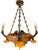 Terra Cotta Antique Neoclassical Amber /Honey Alabaster, Gilt Bronze Chandelier W-Griffin Mounts For Sale - Image 8 of 18