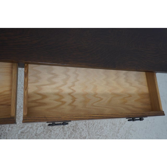 2000 - 2009 Stickley Mission Oak 2 Drawer Sofa Console Table For Sale - Image 5 of 18